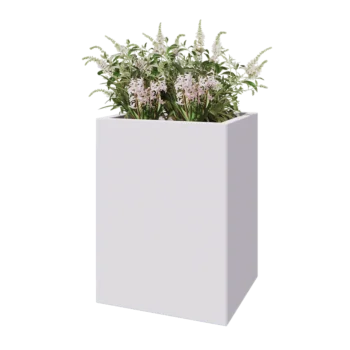 Steel planter - Rectangle - 60 x 50 x 80 cm - RAL9005 matt (white) - Without bottom plate