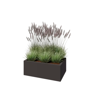 Steel planter - Rectangle - 80 x 50 x 30 cm - RAL7016 matt (anthracite grey) - Without bottom plate