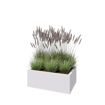 Steel planter - Rectangle - 80 x 50 x 30 cm - RAL9005 matt (white) - Without bottom plate