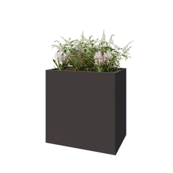 Steel planter - Rectangle - 80 x 50 x 80 cm - Other RAL colour - With bottom plate