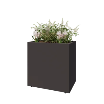 Steel planter - Rectangle - 80 x 50 x 80 cm - RAL7016 matt (anthracite grey) - With bottom plate - With legs