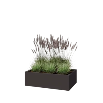 Steel planter - Rectangle - 100 x 60 x 30 cm - Other RAL colour - With bottom plate