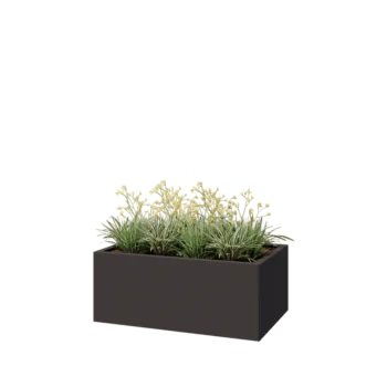Steel planter - Rectangle - 100 x 60 x 40 cm - RAL7016 matt (anthracite grey) - With bottom plate