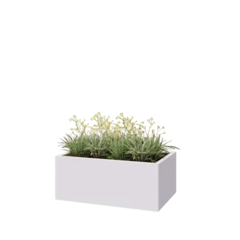 Steel planter - Rectangle - 100 x 60 x 40 cm - RAL9005 matt (white) - Without bottom plate