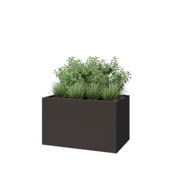 Steel planter - Rectangle - 100 x 60 x 60 cm - RAL7016 matt (anthracite grey) - With bottom plate
