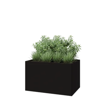 Steel planter - Rectangle - 100 x 60 x 60 cm - RAL9005 matt (black) - Without bottom plate