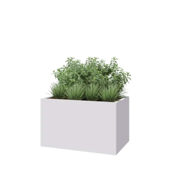 Steel planter - Rectangle - 100 x 60 x 60 cm - RAL9005 matt (white) - Without bottom plate