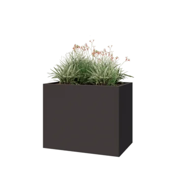 Steel planter - Rectangle - 100 x 60 x 80 cm - RAL7016 matt (anthracite grey) - With bottom plate
