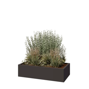 Steel planter - Rectangle - 120 x 60 x 30 cm - RAL7016 matt (anthracite grey) - With bottom plate