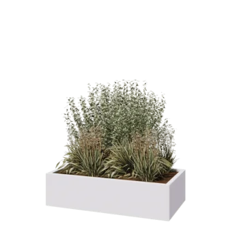 Steel planter - Rectangle - 120 x 60 x 30 cm - RAL9005 matt (white) - Without bottom plate