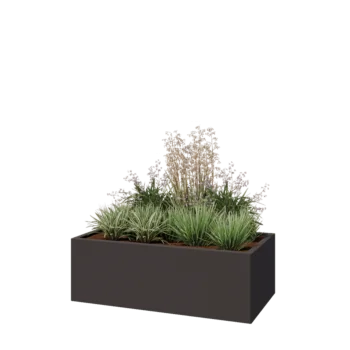 Steel planter - Rectangle - 120 x 60 x 40 cm - RAL7016 matt (anthracite grey) - With bottom plate