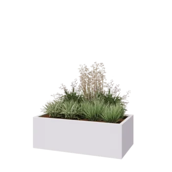 Steel planter - Rectangle - 120 x 60 x 40 cm - RAL9005 matt (white) - Without bottom plate