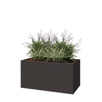 Steel planter - Rectangle - 120 x 60 x 60 cm - RAL7016 matt (anthracite grey) - With bottom plate