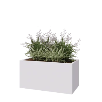 Steel planter - Rectangle - 120 x 60 x 60 cm - RAL9005 matt (white) - Without bottom plate