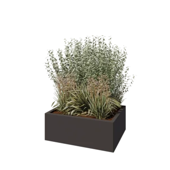 Steel planter - Rectangle - 80 x 60 x 30 cm - Other RAL colour - Without bottom plate