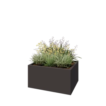 Steel planter - Rectangle - 80 x 60 x 40 cm - RAL7016 matt (anthracite grey) - Without bottom plate