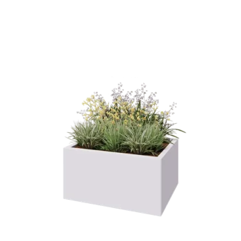 Steel planter - Rectangle - 80 x 60 x 40 cm - RAL9005 matt (white) - Without bottom plate
