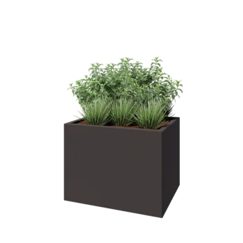 Steel planter - Rectangle - 80 x 60 x 60 cm - RAL7016 matt (anthracite grey) - With bottom plate
