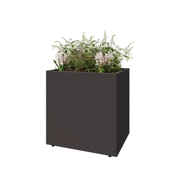 Steel planter - Rectangle - 80 x 60 x 80 cm - Other RAL colour - With bottom plate - With legs