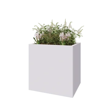 Steel planter - Rectangle - 80 x 60 x 80 cm - RAL9005 matt (white) - Without bottom plate