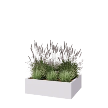 Steel planter - Rectangle - 100 x 80 x 30 cm - RAL9005 matt (white) - Without bottom plate