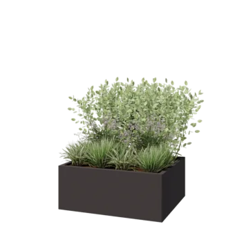 Steel planter - Rectangle - 100 x 80 x 40 cm - Other RAL colour - With bottom plate