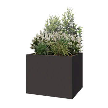 Steel planter - Rectangle - 100 x 80 x 80 cm - Other RAL colour - With bottom plate