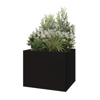 Steel planter - Rectangle - 100 x 80 x 80 cm - RAL9005 matt (black) - Without bottom plate
