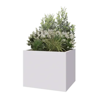 Steel planter - Rectangle - 100 x 80 x 80 cm - RAL9005 matt (white) - Without bottom plate