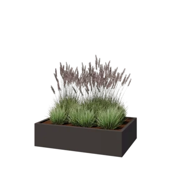 Steel planter - Rectangle - 120 x 80 x 30 cm - RAL7016 matt (anthracite grey) - With bottom plate