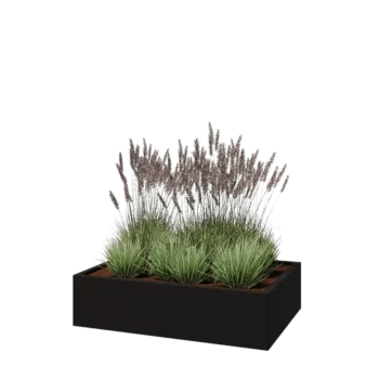 Steel planter - Rectangle - 120 x 80 x 30 cm - RAL9005 matt (black) - Without bottom plate