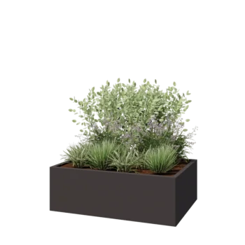 Steel planter - Rectangle - 120 x 80 x 40 cm - RAL7016 matt (anthracite grey) - With bottom plate