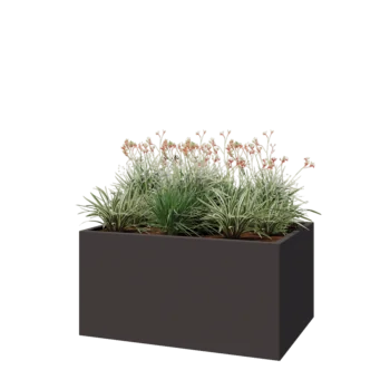 Steel planter - Rectangle - 120 x 80 x 60 cm - RAL7016 matt (anthracite grey) - With bottom plate