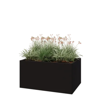 Steel planter - Rectangle - 120 x 80 x 60 cm - RAL9005 matt (black) - Without bottom plate