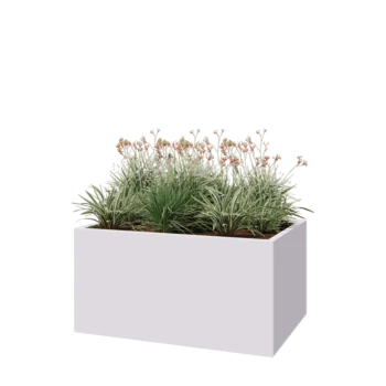 Steel planter - Rectangle - 120 x 80 x 60 cm - RAL9005 matt (white) - Without bottom plate