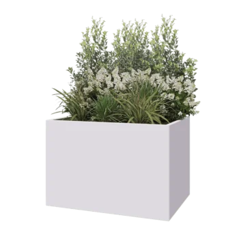 Steel planter - Rectangle - 120 x 80 x 80 cm - RAL9005 matt (white) - Without bottom plate