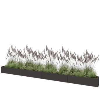 Steel planter XXL - Rectangle - 480 x 30 x 30 cm - RAL7016 matt (anthracite grey) - With bottom plate