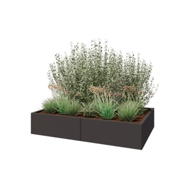 Steel planter XXL - Rectangle - 160 x 100 x 30 cm - Other RAL colour - With bottom plate