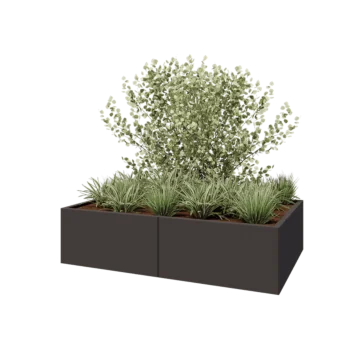 Steel planter XXL - Rectangle - 160 x 100 x 40 cm - Other RAL colour - With bottom plate