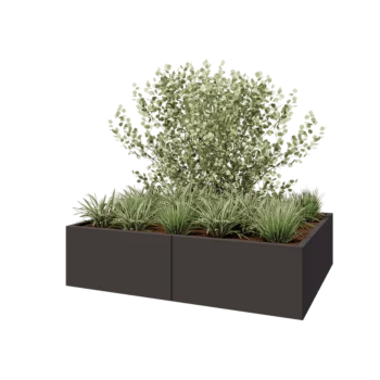 Steel planter XXL - Rectangle - 160 x 120 x 40 cm - Other RAL colour - With bottom plate