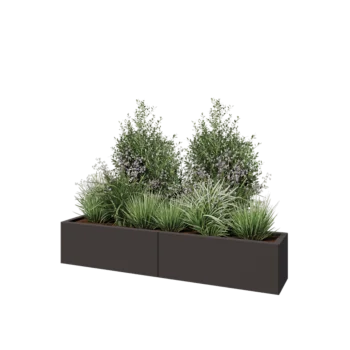 Steel planter XXL - Rectangle - 160 x 30 x 30 cm - Other RAL colour - Without bottom plate