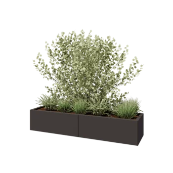 Steel planter XXL - Rectangle - 160 x 40 x 30 cm - Other RAL colour - With bottom plate