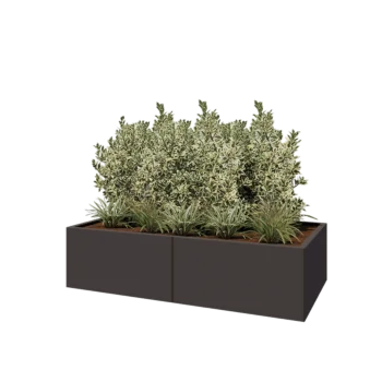 Steel planter XXL - Rectangle - 160 x 80 x 40 cm - Other RAL colour - With bottom plate