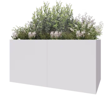 Steel planter XXL - Rectangle - 200 x 100 x 100 cm - RAL9005 matt (white) - Without bottom plate