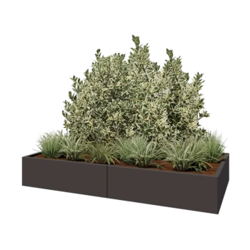 Steel planter XXL - Rectangle - 200 x 100 x 30 cm - Other RAL colour - With bottom plate