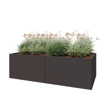 Steel planter XXL - Rectangle - 200 x 100 x 60 cm - Other RAL colour - With bottom plate