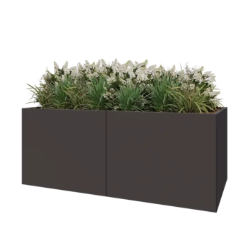 Steel planter XXL - Rectangle - 200 x 100 x 80 cm - Other RAL colour - With bottom plate