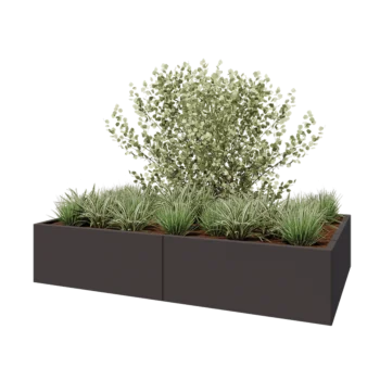 Steel planter XXL - Rectangle - 200 x 120 x 40 cm - Other RAL colour - With bottom plate