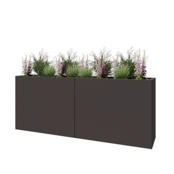 Steel planter XXL - Rectangle - 200 x 40 x 80 cm - Other RAL colour - With bottom plate
