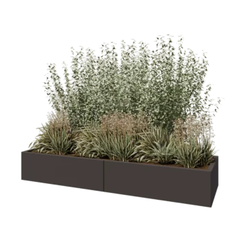 Steel planter XXL - Rectangle - 200 x 60 x 30 cm - Other RAL colour - With bottom plate